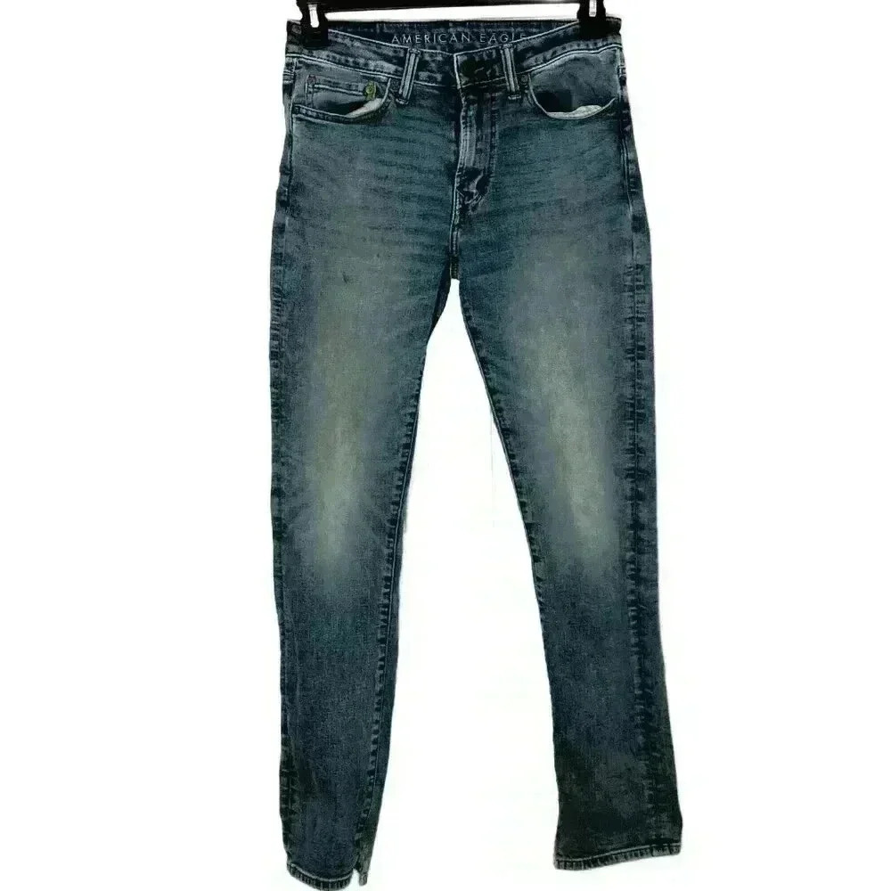 American Eagle Mens Jeans Airflex+ 29 x 32 low-rise straight slim grunge